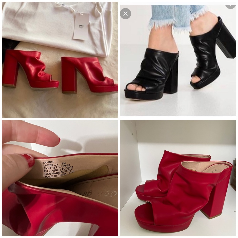Madden Girl Lambie Red Block Mule Heals